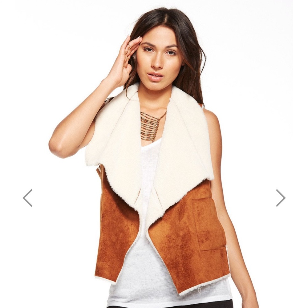 Chaser Brand Faux Fur Lined Suede Vest